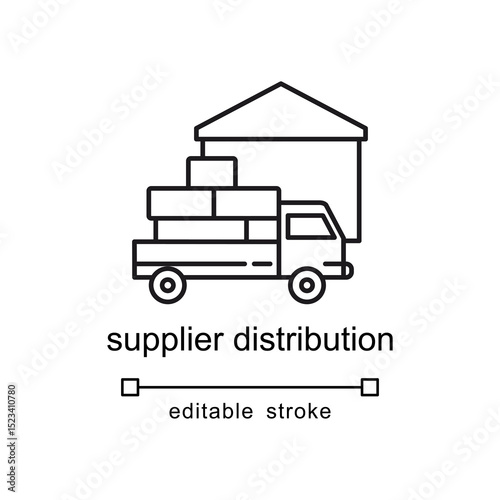 Truck loading boxes under a warehouse roof, suitable for logistics, transportation, supply chain, industrial concepts in presentations or websites.