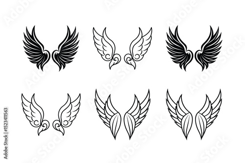 Elegant Wing Designs A Collection of Graceful and Stylish Wing Illustrations
