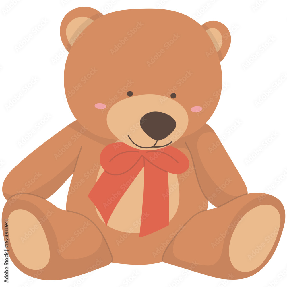 Fototapeta premium Teddy Bear Illustration. Cute teddy bear vector drawing. Set of cute Teddy Bears. Various funny characters. Valentines day, love, romance, toy, gift concept. Cartoon style.