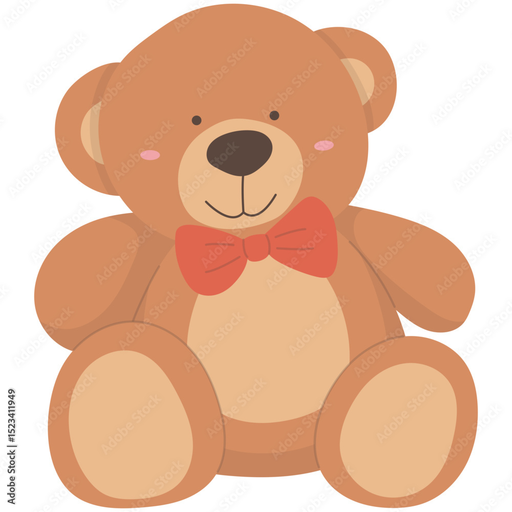 Fototapeta premium Teddy Bear Illustration. Cute teddy bear vector drawing. Set of cute Teddy Bears. Various funny characters. Valentines day, love, romance, toy, gift concept. Cartoon style.