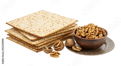Stack Of Matzah Bread with ...