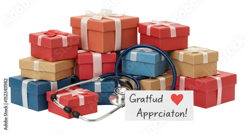 Stack of Wrapped Gift Boxes...