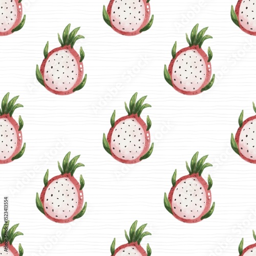Seamless pattern with caricature pitaya. Flat colorful ornament. hand drawing. design for fabric, textile, print, wrapper	
