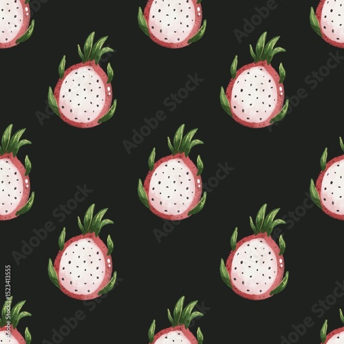 Seamless pattern with caricature pitaya. Flat colorful ornament. hand drawing. design for fabric, textile, print, wrapper	
