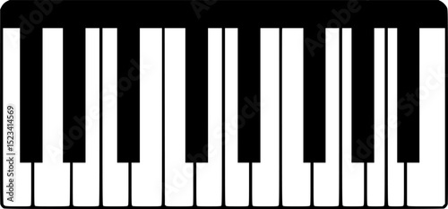 piano keyboard black silhouette,musical silhouette vector
