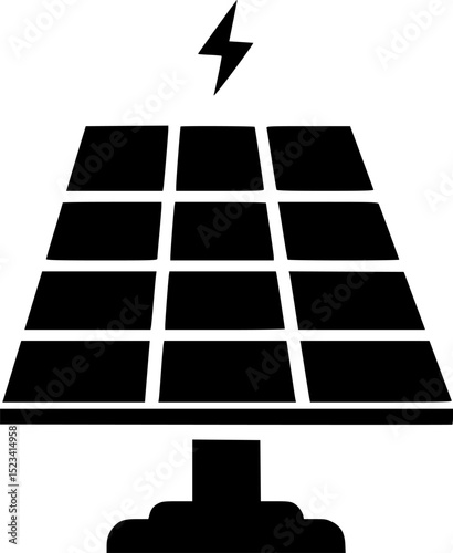 Solar panel energy with sunlight silhouette vector art illustration design
