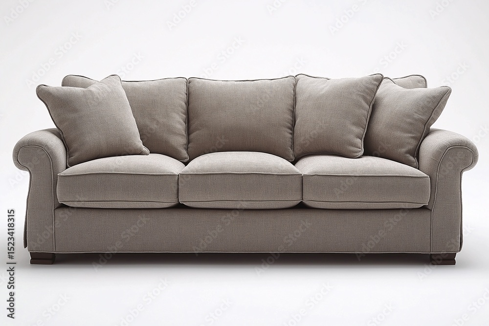 Obraz premium Modern Gray Sofa. Elegant & Comfortable Living Room Furniture with Chic Design