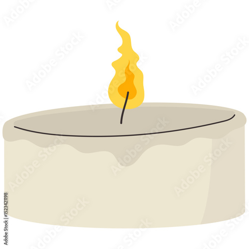 Burning Fire Candle. Burning Candles Illustration.