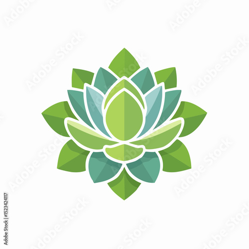 Simple vector of a compact upright succulent with smooth rounded leaves, great for home or wellness-themed design projects