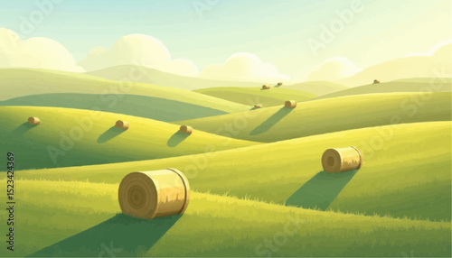 Hay Bale Field Landscape