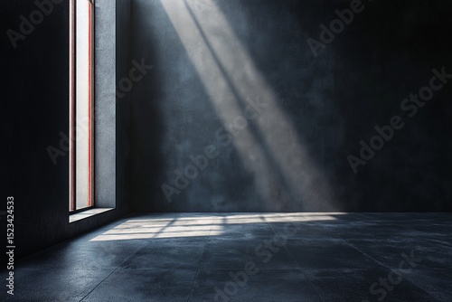 Modern Minimalist Interior with Dramatic Light and Shadow Patterns - Architectural Photo