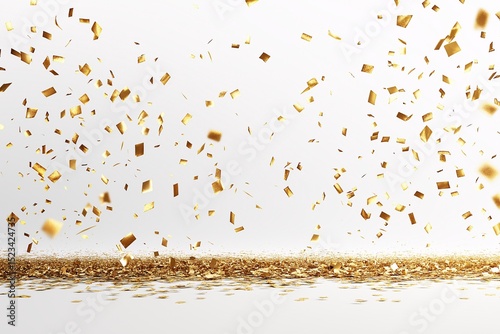 Luxury Gold Confetti Celebration Background. Shimmering Holiday Elegance for Festive Events