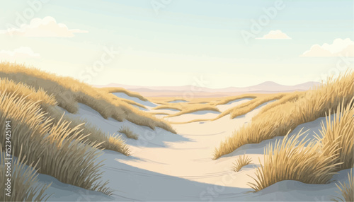 Beach Dune with Grass and Sky