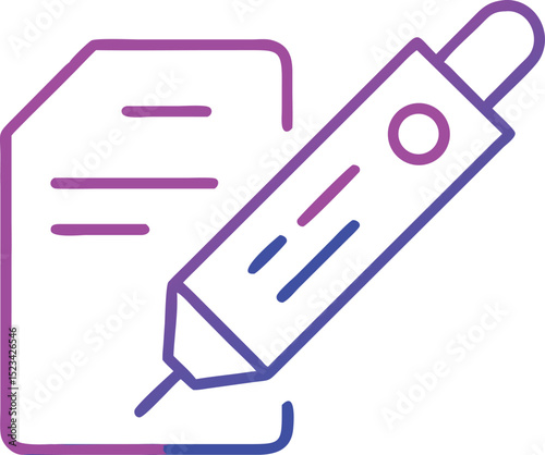 Creative writing and document creation icon illustration with transparent design