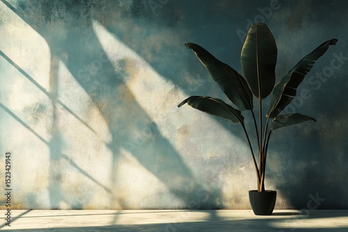Modern Minimalist Home Decor with Stylish Potted Plant and Natural Light