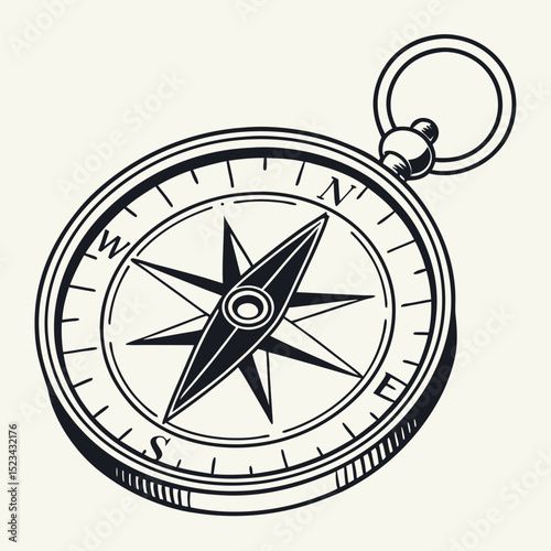 Vintage compass illustration navigation travel exploration adventure