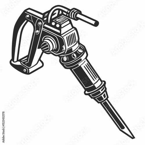 Powerful demolition jackhammer industrial tool equipment