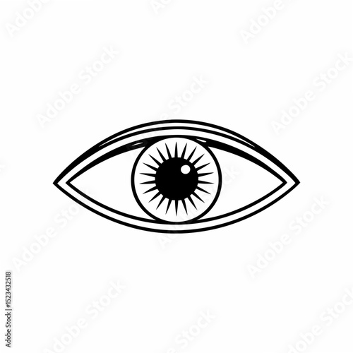 Professional eye graphic design element isolated on white background