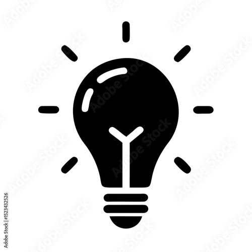 Creative idea lightbulb silhouette: clean cutout design for projects