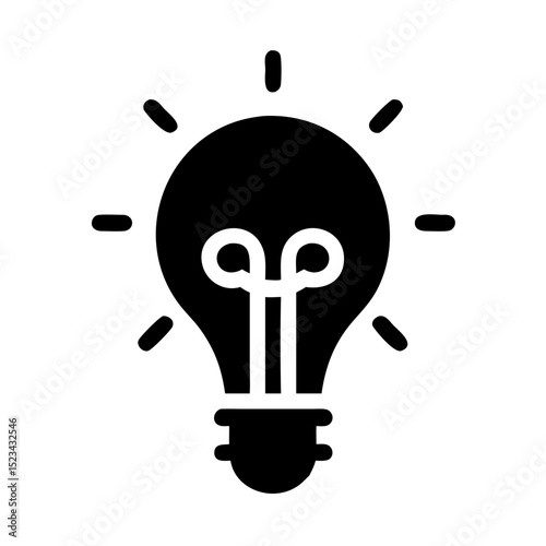 Creative idea lightbulb silhouette: clean cutout design for graphic projects