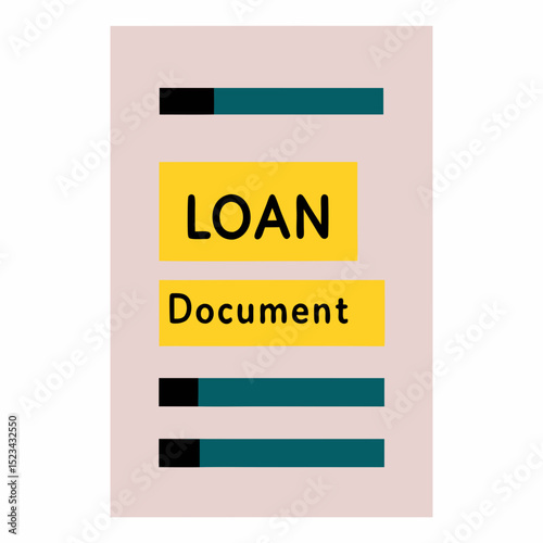 Loan document minimalist graphic design abstract illustration