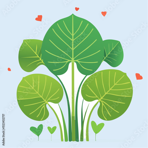 Strong modern vector of an alocasia plant, perfect for bold graphic or design-forward visuals