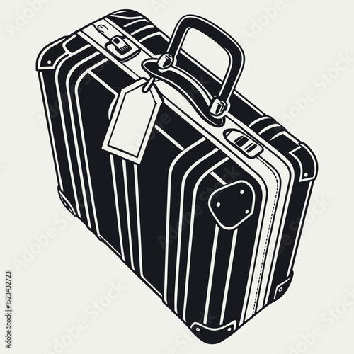 Vintage suitcase travel bag luggage retro design