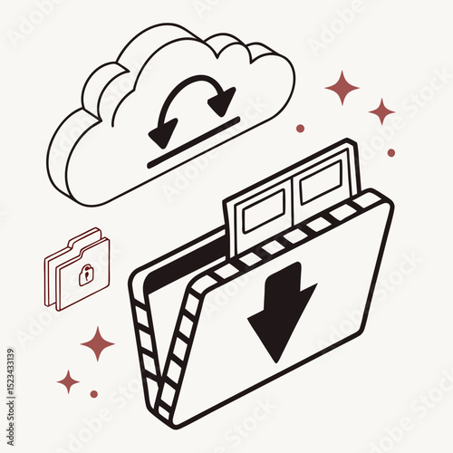 Cloud storage data transfer secure file download folder