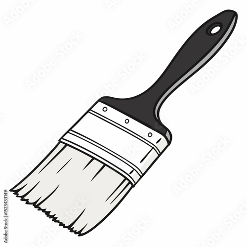Paintbrush illustration black and white design element