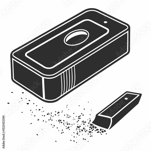 Electric eraser removing dust particles from surface
