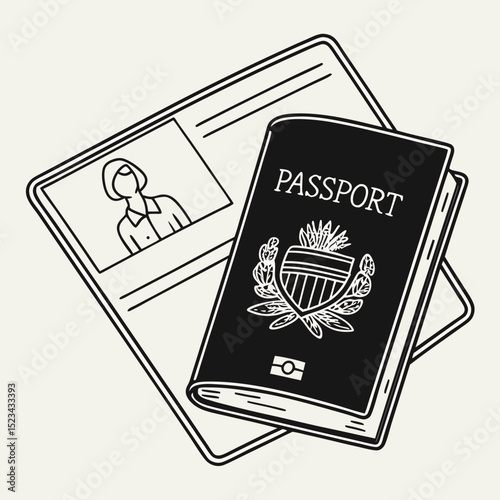 Passport and application form travel documents visa application
