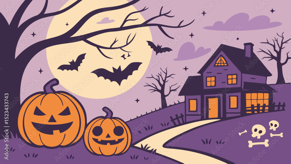 Fototapeta premium Happy Halloween Illustration