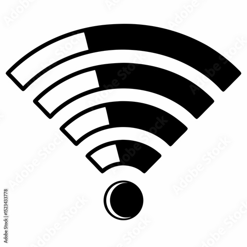 Wifi signal icon black and white wireless network connection
