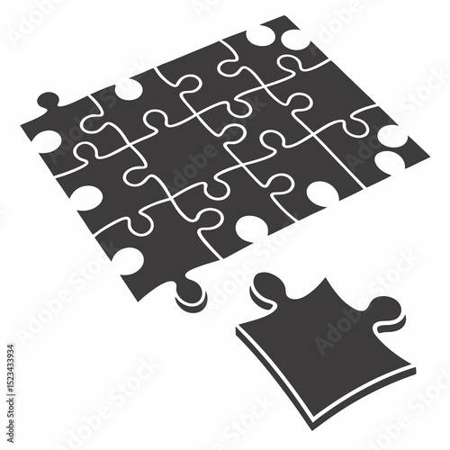 Jigsaw puzzle piece missing solution teamwork collaboration