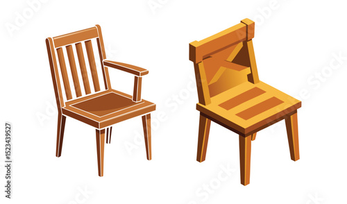 Two royal thrones red gold game assets