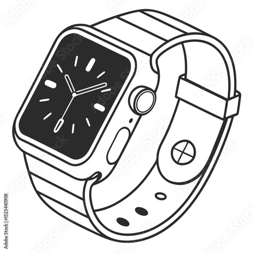 Modern smartwatch illustration stylish timepiece technology gadget