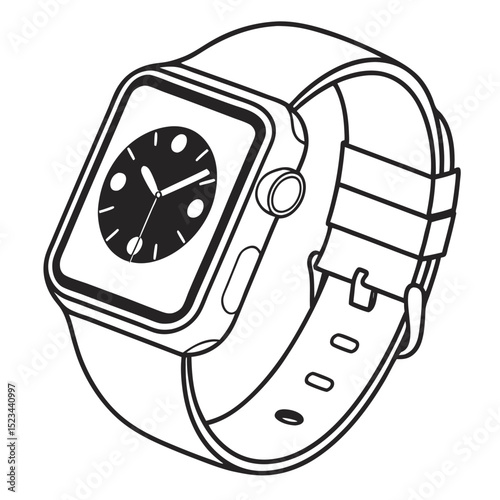 Smartwatch illustration line art design technology gadget wearable device