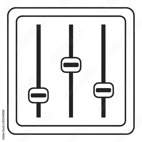 Audio mixer control panel graphic design element