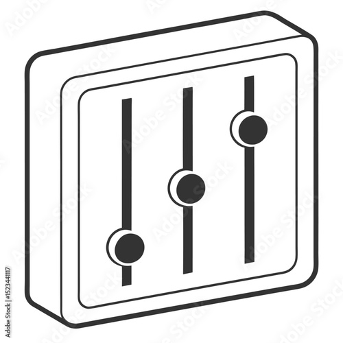 Three sliders control panel graphic user interface element