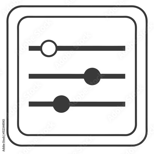 Simple graphic user interface sliders settings control panel