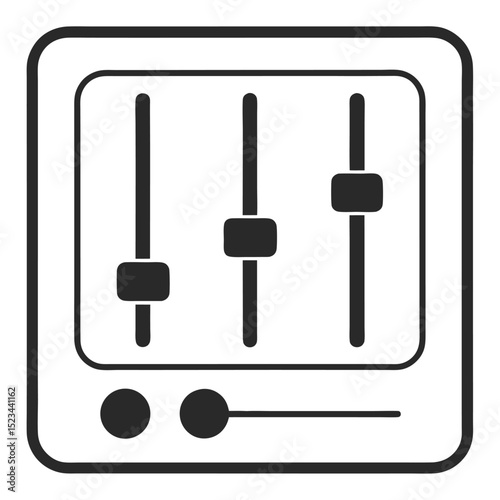 Audio mixer control panel graphic design element