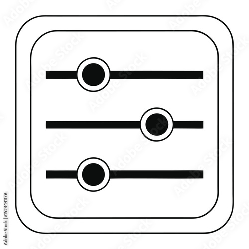 Simple black and white graphic equalizer icon design
