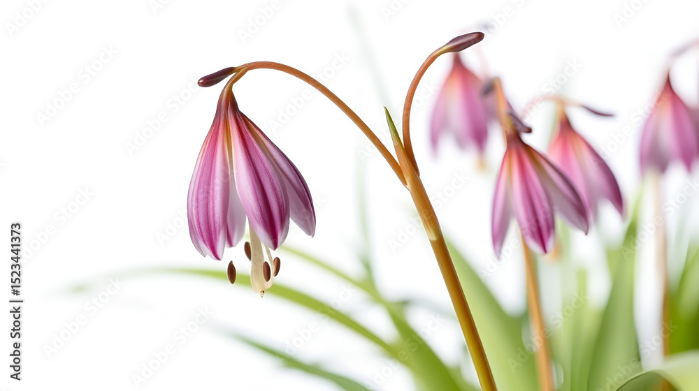 Obraz premium Snake's-head fritillary (Fritillaria meleagris) flower isolated on white background