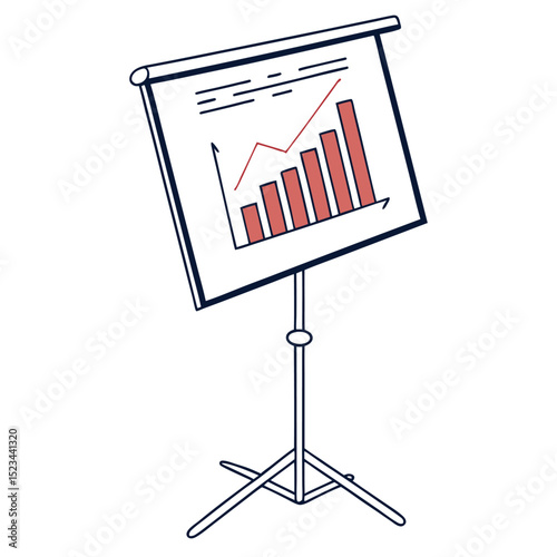 Business presentation flip chart showing growth graph