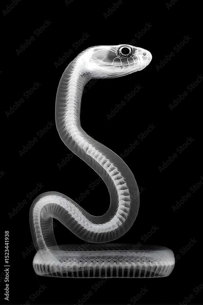 Fototapeta premium X-Ray Snake Pose Dark Background