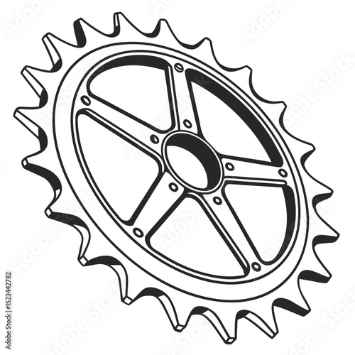 Large detailed mechanical gear cogwheel engineering part