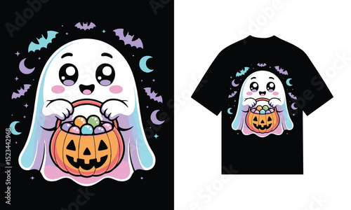Cute t shirt design with halloween theme