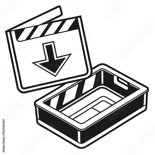Filmmaking download clapperboard box open downloading movies