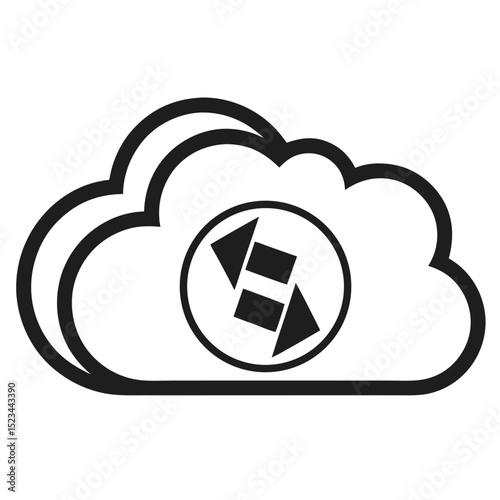 Cloud data transfer synchronization backup icon symbol