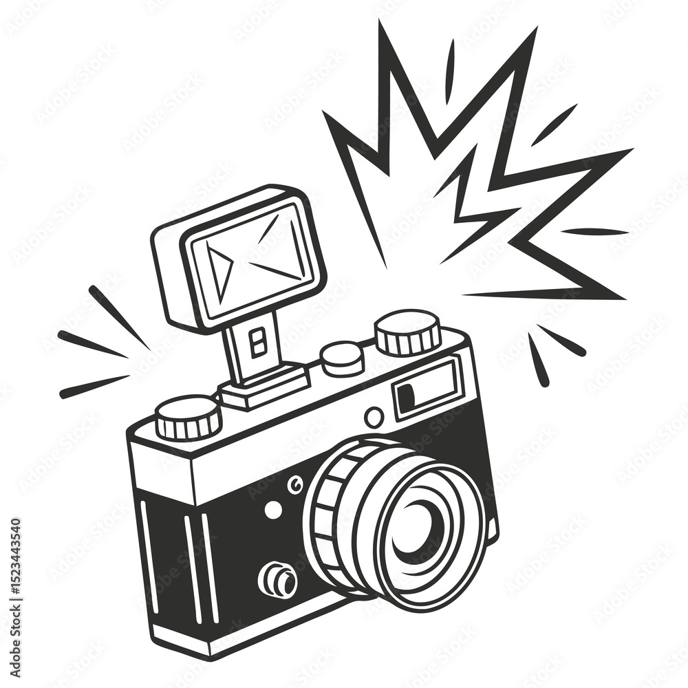 Vintage camera flash photography retro classic image